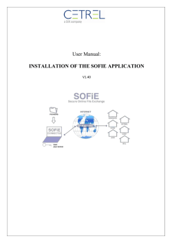 Installation of the SOFiE application