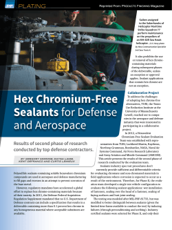 Hex Chromium-Free Sealants for Defense and Aerospace
