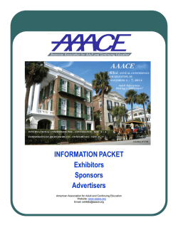 INFORMATION PACKET Exhibitors Sponsors Advertisers