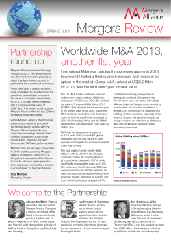 Newsletter Mergers Alliance Primavera 2014