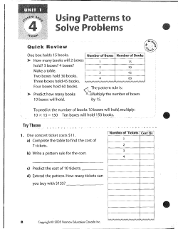 Finish Pattern worksheet (pg. 8 and 9)