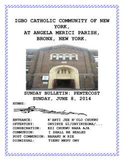 igbo catholic community of new york, at angela merici parish, bronx