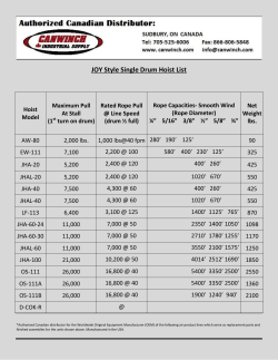 JOY Style Single Drum Hoist List