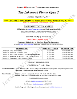 The Lakewood Pinner Open 2 - Jersey Wrestling Tournaments