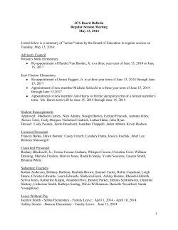 JCS Board Bulletin Regular Session Meeting May 13, 2014 Listed