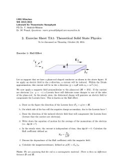 2. Exercise Sheet TA1: Theoretical Solid State