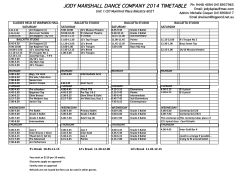 to view our Timetable - Jody Marshall Dance Company