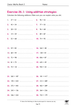 Jnr Maths 2 Worksheets:Jnr Maths 2 Worksheets