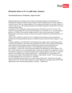 Britannia looks at JVs to milk dairy business