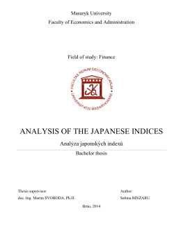 ANALYSIS OF THE JAPANESE INDICES