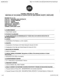 Board of Education Meeting Packet for February 11, 2014
