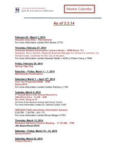 JHJ Master Calendar - Texas Southern University