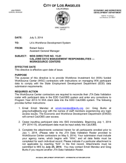 CalJOBS Data Management Responsibilities