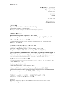 Download CV - Jelle De Laender
