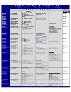 Howard Law Paralegal Syllabus Weekend Program Fall 2014