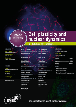 Cell plasticity and nuclear dynamics 12 - 15 - Events