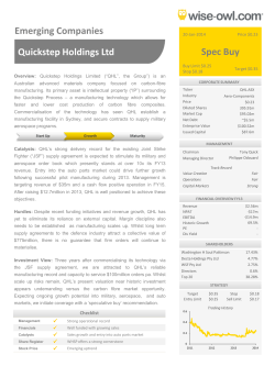 Emerging Companies Quickstep Holdings Ltd Spec Buy