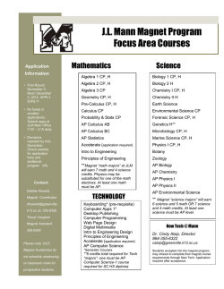 J.L. Mann Magnet Program Focus Area Courses