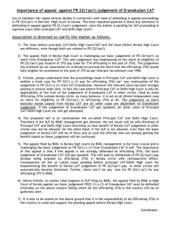 Importance of appeal against FR 22(1)a(1) - JUSTICEBSNL
