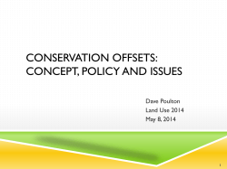 conservation offsets: concept, policy and issues