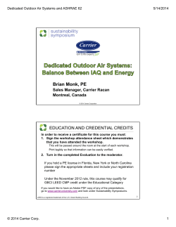 Dedicated Outdoor Air Systems: Balance Between IAQ and Energy