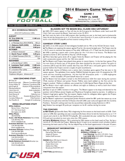 Game Notes - CBS Sports Network