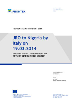 JRO to Nigeria by Italy on 19.03.2014 - Frontex