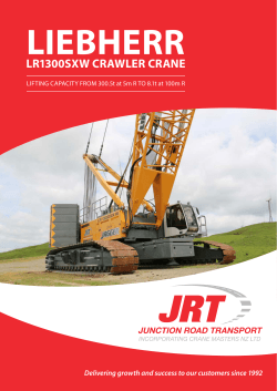 LR1300SXW CRAWLER CRANE - Junction Road Transport