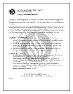 JOHN F. KENNEDY UNIVERSITY Diversity Scholarship Program