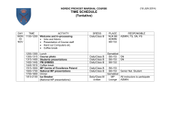 TIME SCHEDULE (Tentative)