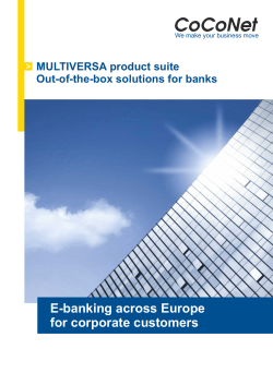 E-banking across Europe for corporate customers