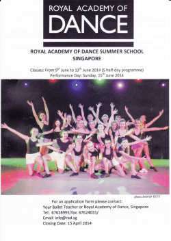ROYAL ACADEMY OF DANCE SUMMER SCHOOL SINGAPORE