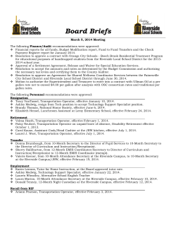 Board Briefs - Riverside Local School District