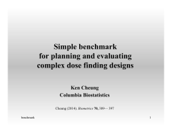Dose Finding Benchmark. JSM 2014 (August)