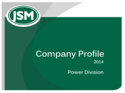JSM Company Profile – Power Division 2014