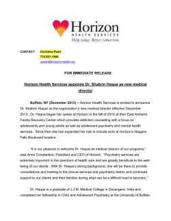 Horizon Health Services appoints Dr. Shabrin Haque as new