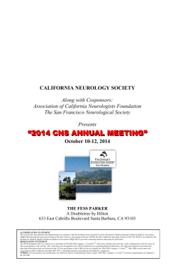 “2014 CNS ANNUAL MEETING” - California Neurology Society