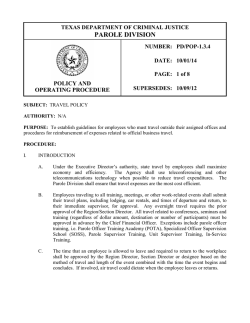 Travel Policy - Texas Department of Criminal Justice