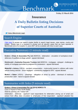 Insurance A Daily Bulletin listing Decisions of Superior Courts of