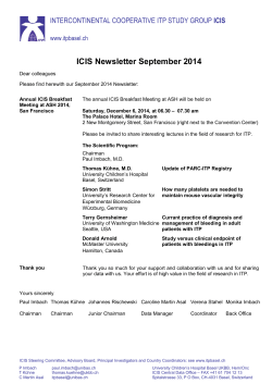 ICIS Newsletter September 2014 - Intercontinental Cooperative ITP