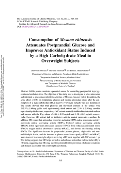 Consumption of Mesona chinensis Attenuates Postprandial Glucose