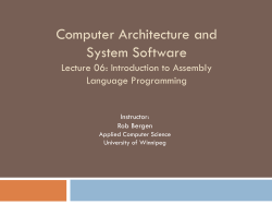 Computer Architecture and System Software