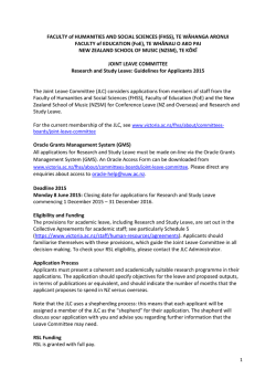 FHSS - Victoria University of Wellington