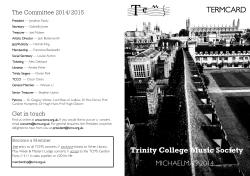 Michaelmas Term 2014 - Trinity College Music Society