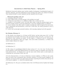 Introduction to Solid State Physics &mdash; Spring 2014