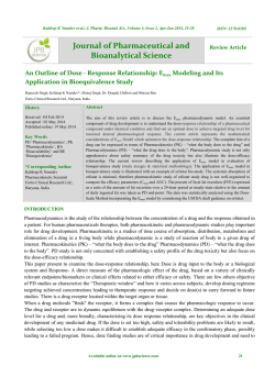 Journal of Pharmaceutical and Bioanalytical Science