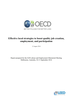 Effective local strategies to boost quality job creation, employment