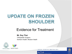 Evidence for Treatment - Melbourne Orthopaedic Surgeon