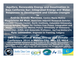 Aquifers, Renewable Energy and Desalination in Baja