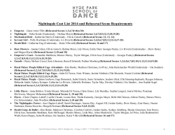 rehearsal and performance calendar – october 2008